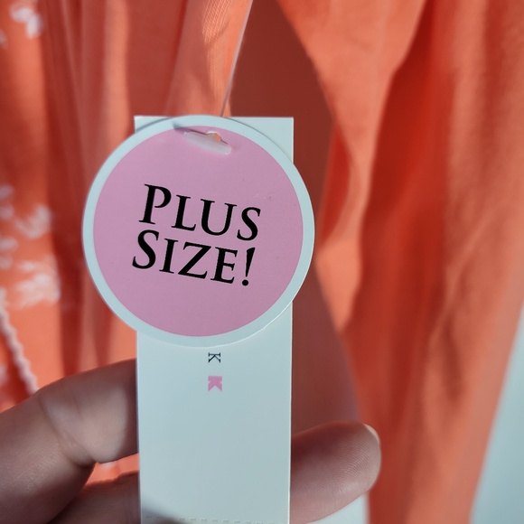 NWT Vintage Pink Kmart Robe/Chemis Set Orange Floral Size 1XL Cotton Poly Blend - Picture 5 of 10